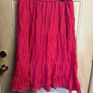 Ashley Stewart Hot Pink Tiered Maxi Skirt